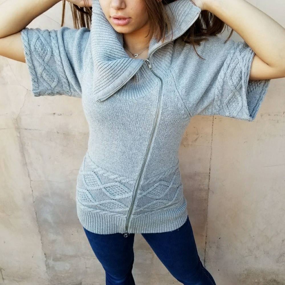Zip up sweater sweater by Warehouse